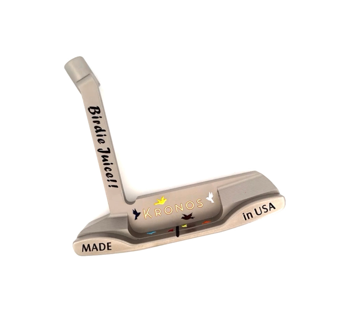 Photo of Customized Release Model Putter with birds and word Birdie Juice